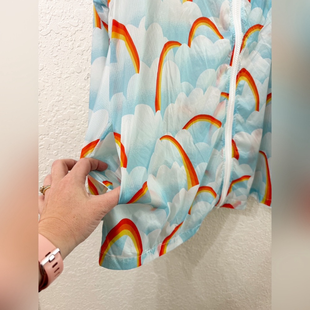 Modcloth Mind At Breeze Windbreaker Rainbow Rain Jacket - XL - Picture 4 of 9